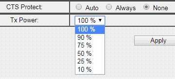 adjust transmission power wifi